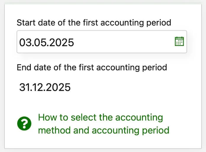image from omavero website on setting fiscal year start date