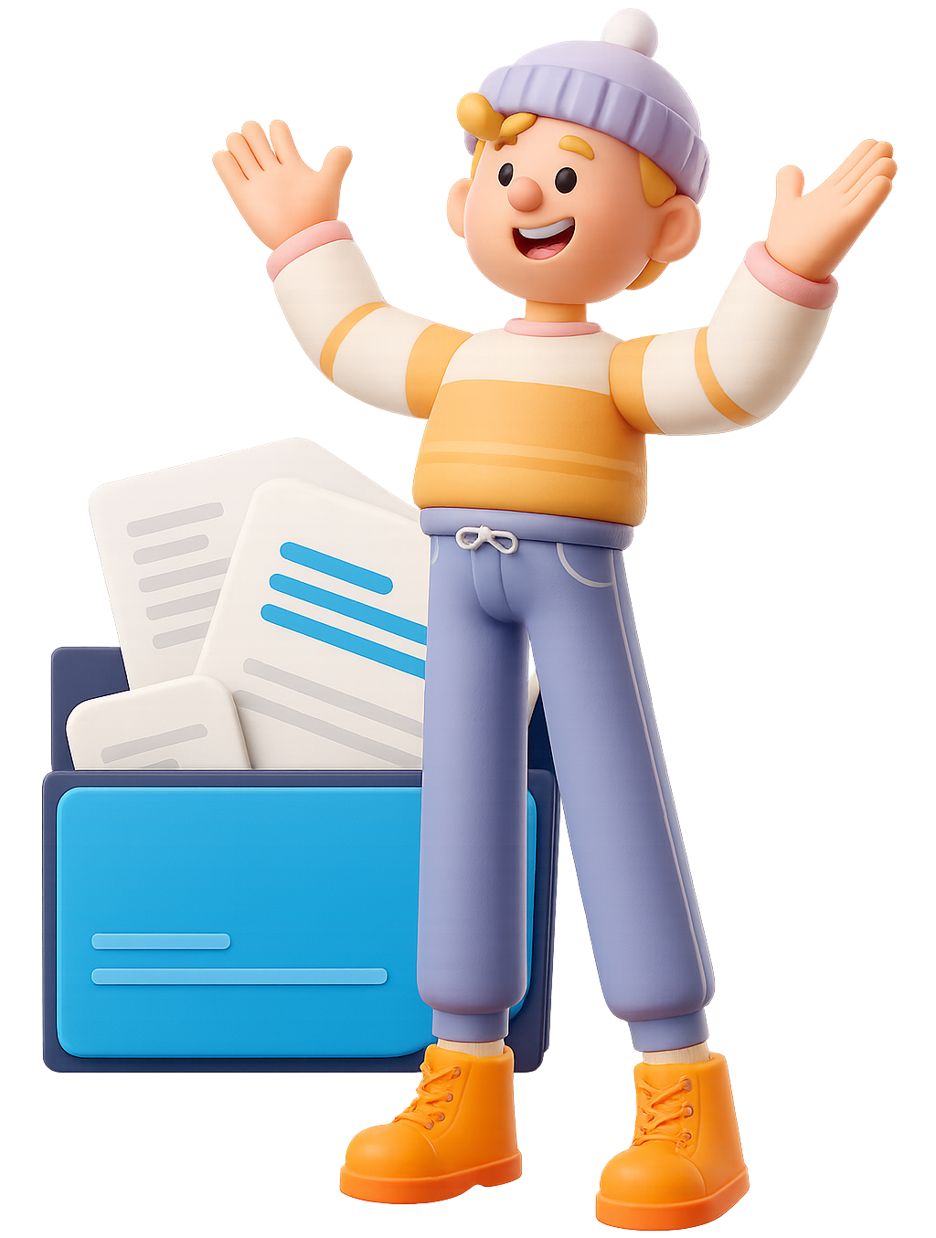 Man having a folder filled with documents